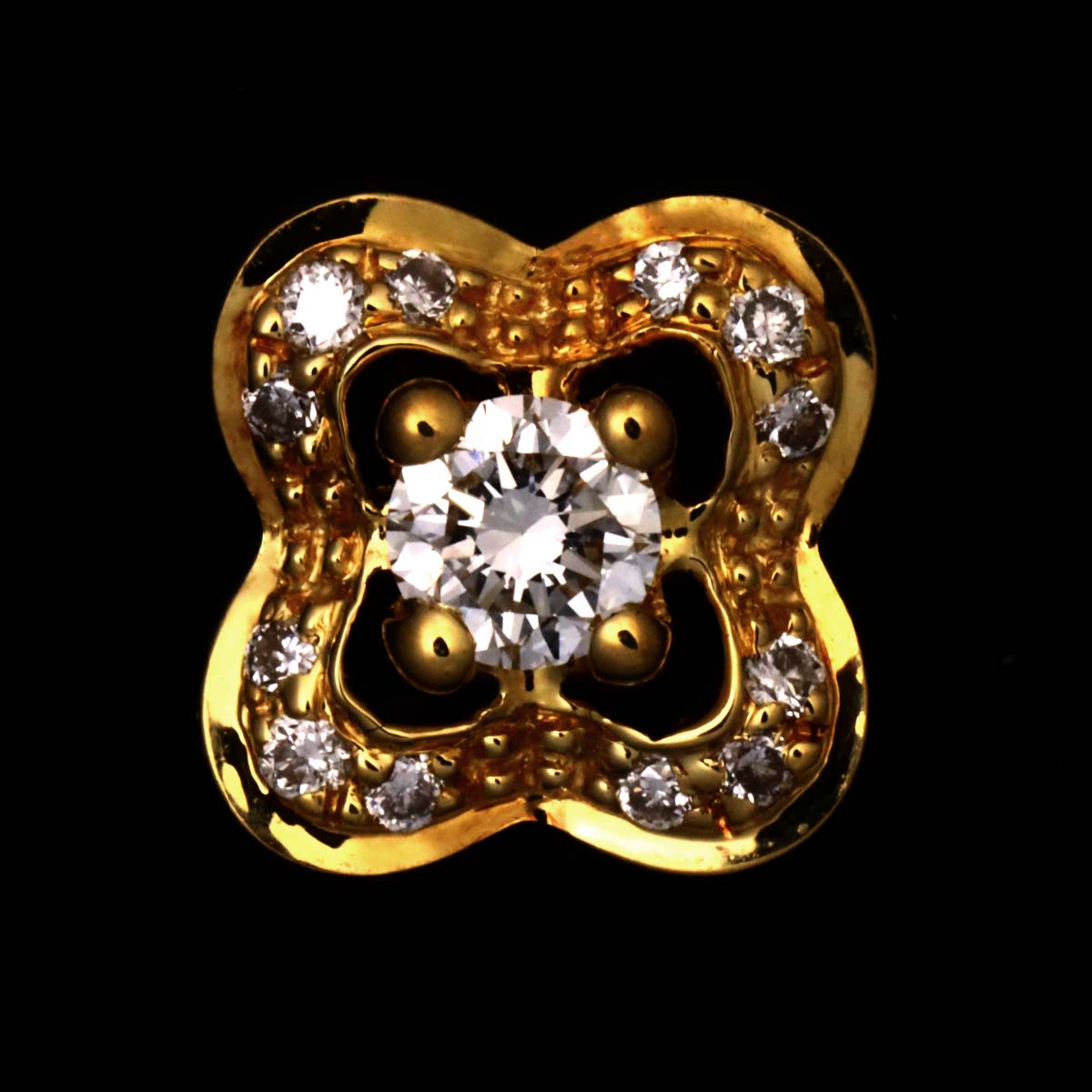 Chance of Love Diamond Earrings Pierced 18K YG 750