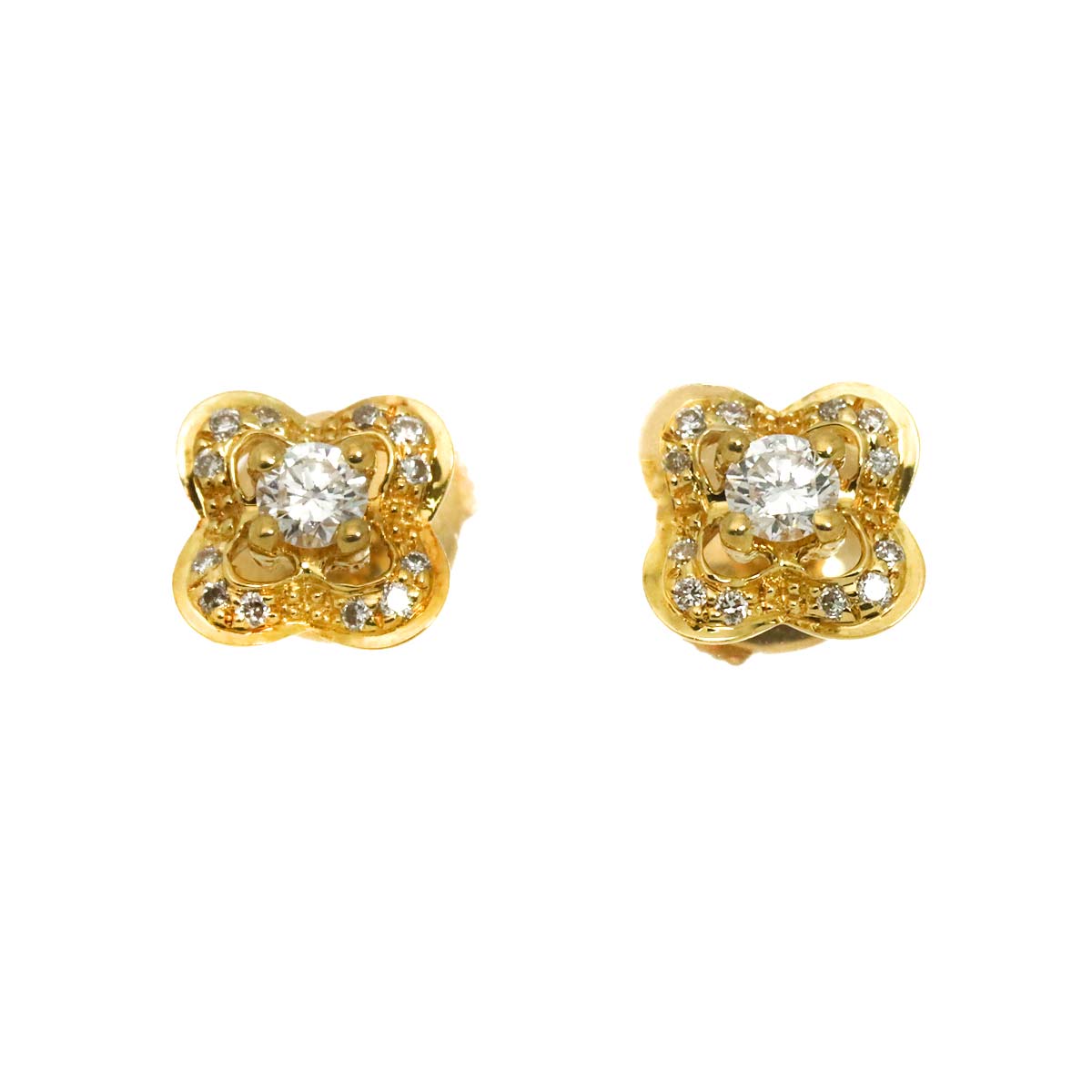 Chance of Love Diamond Earrings Pierced 18K YG 750