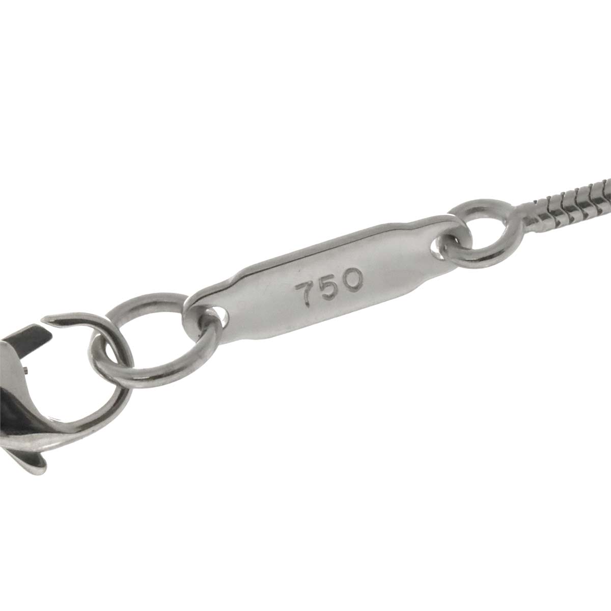 Feather Diamond Necklace 18K WG White Gold 750