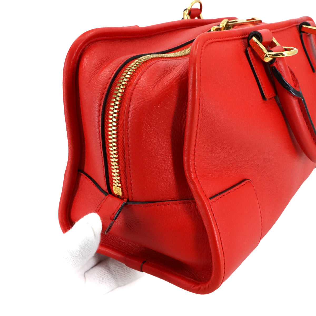 Amazona 28 Hand Shoulder Bag Leather Red Anagram Purse