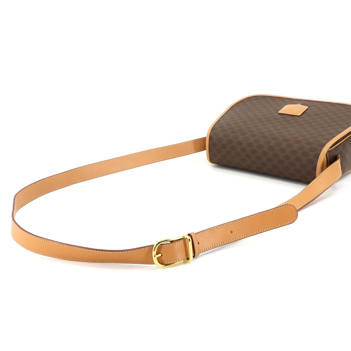 Macadam Shoulder Bag Leather PVC Brown Vintage Purse