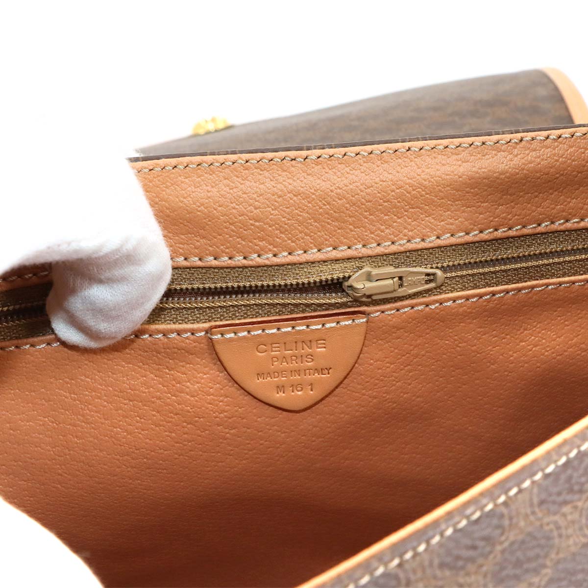 Macadam Shoulder Bag Leather PVC Brown Vintage Purse