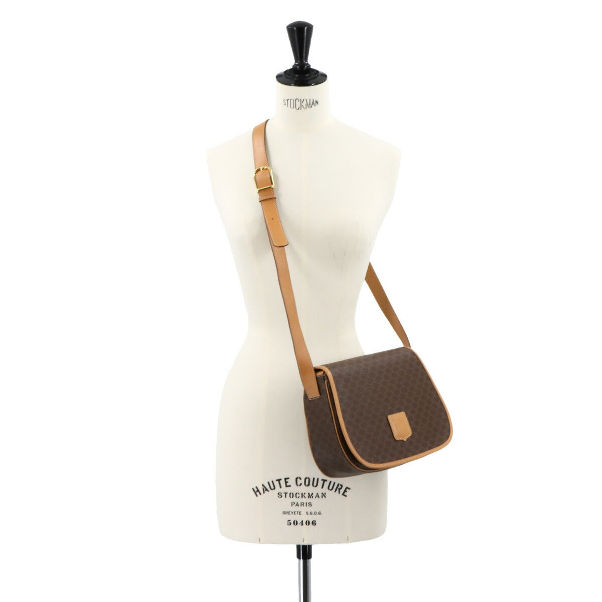 Macadam Shoulder Bag Leather PVC Brown Vintage Purse