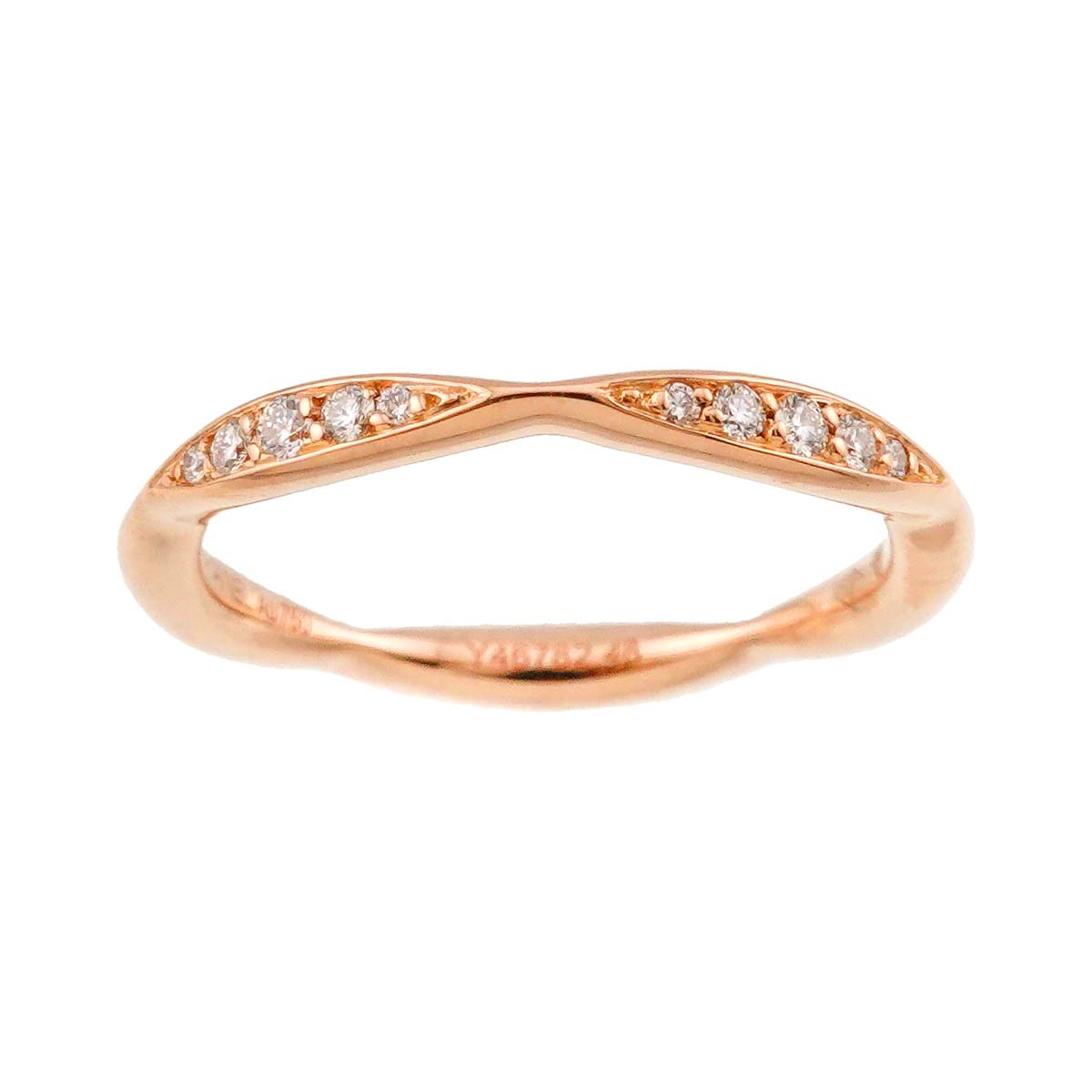 Camelia Half Diamond Ring K18 PG 750 Size48 4.5(US)