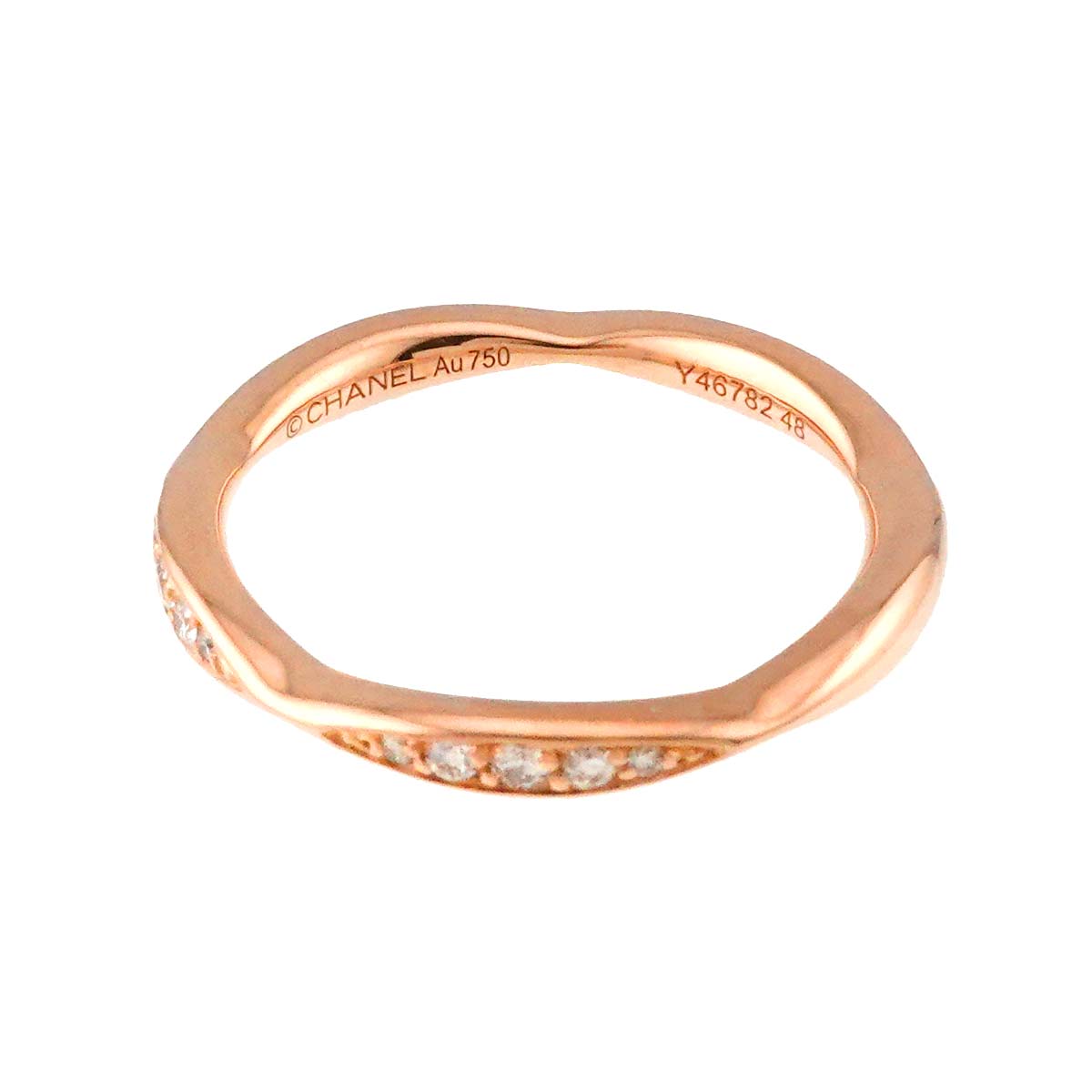 Camelia Half Diamond Ring K18 PG 750 Size48 4.5(US)