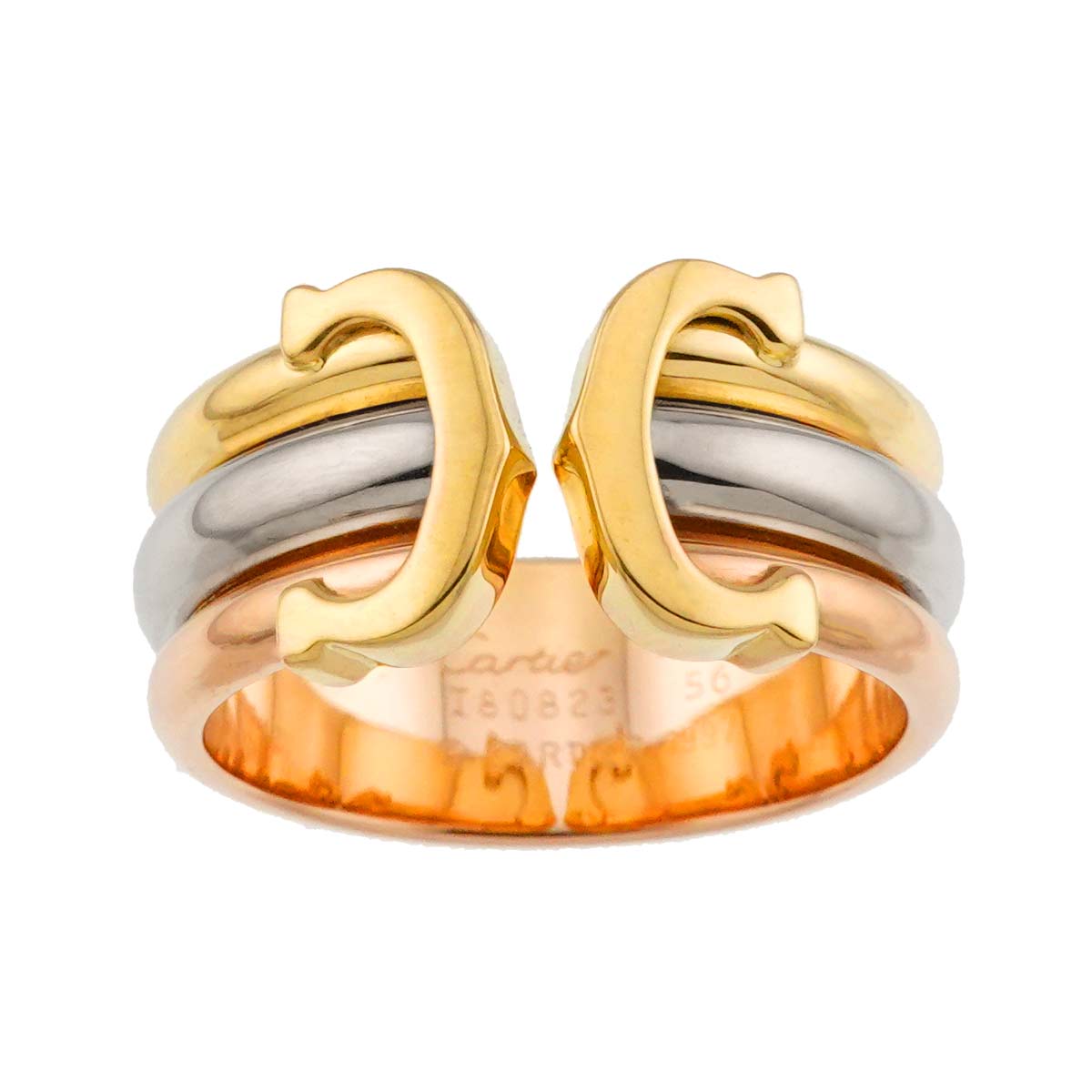 Cartier C2 LM Ring 18K YG WG PG 750 Size56 7.5(US)