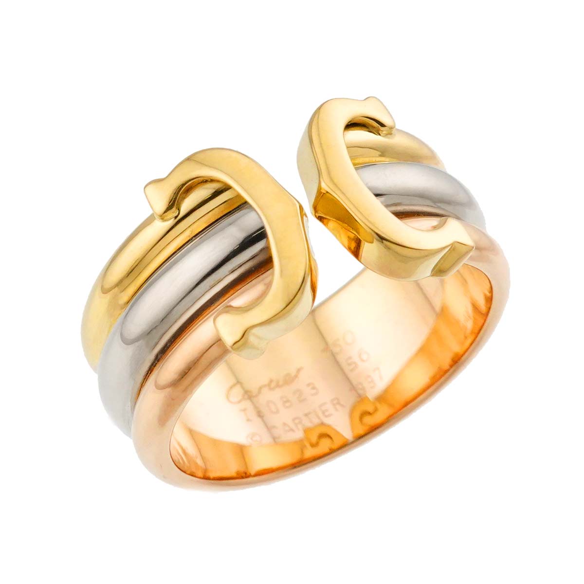 Cartier C2 LM Ring 18K YG WG PG 750 Size56 7.5(US)