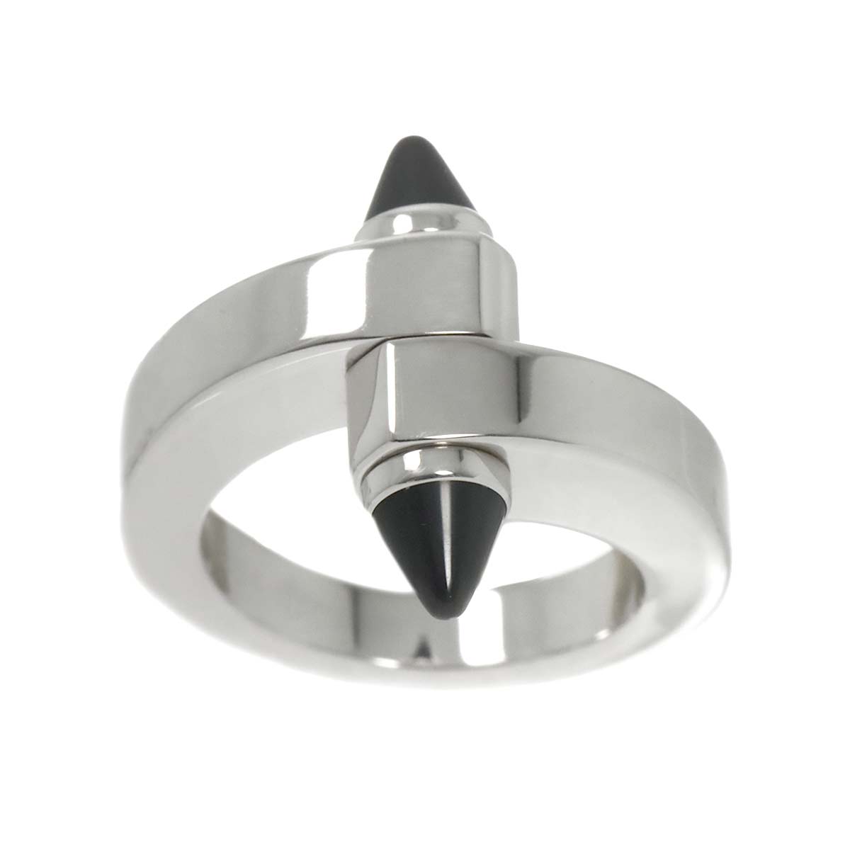 Menotte Onyx Ring 18K White Gold 750 size50 5.25(US)