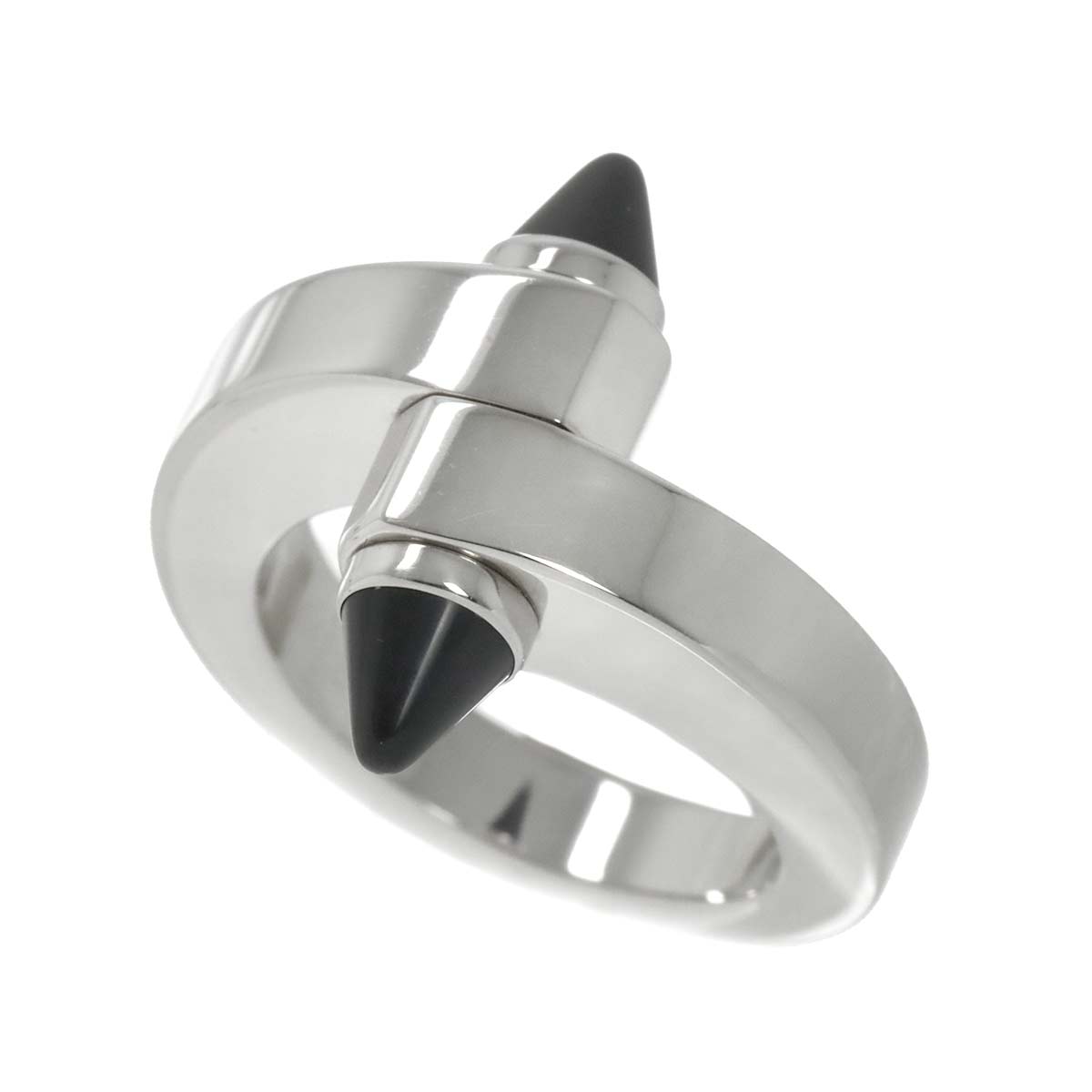 Menotte Onyx Ring 18K White Gold 750 size50 5.25(US)