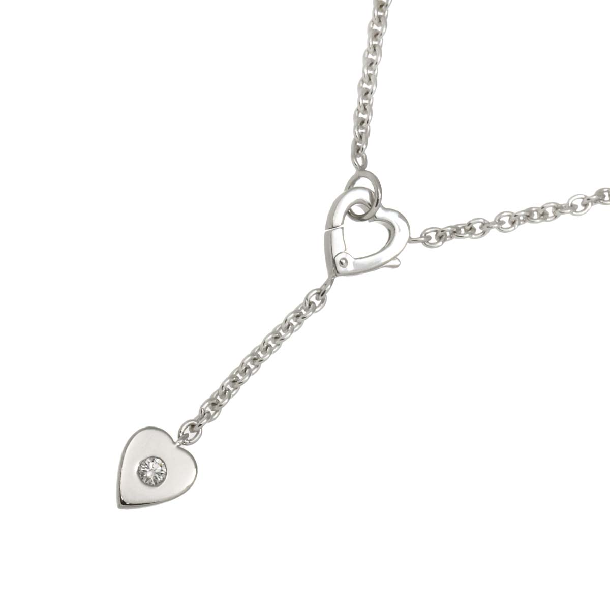 Heart Diamond Necklace 18K White Gold 750