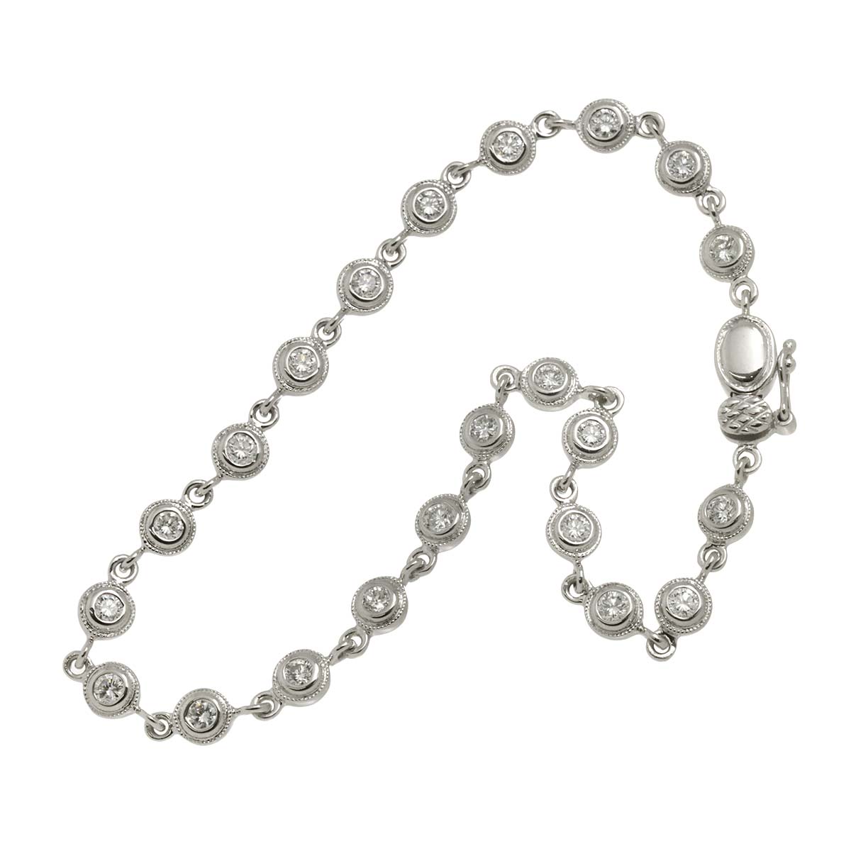 Diamond 1.00ct Bracelet 18K K18 WG White Gold 750