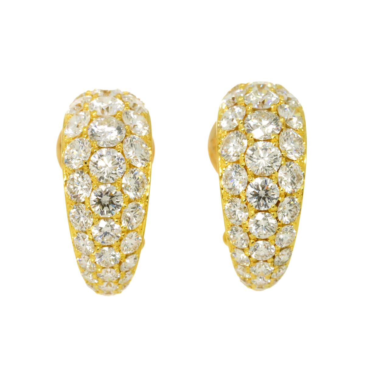 Diamond 1.310ct/1.291ct Earrings 18K Yellow Gold 750