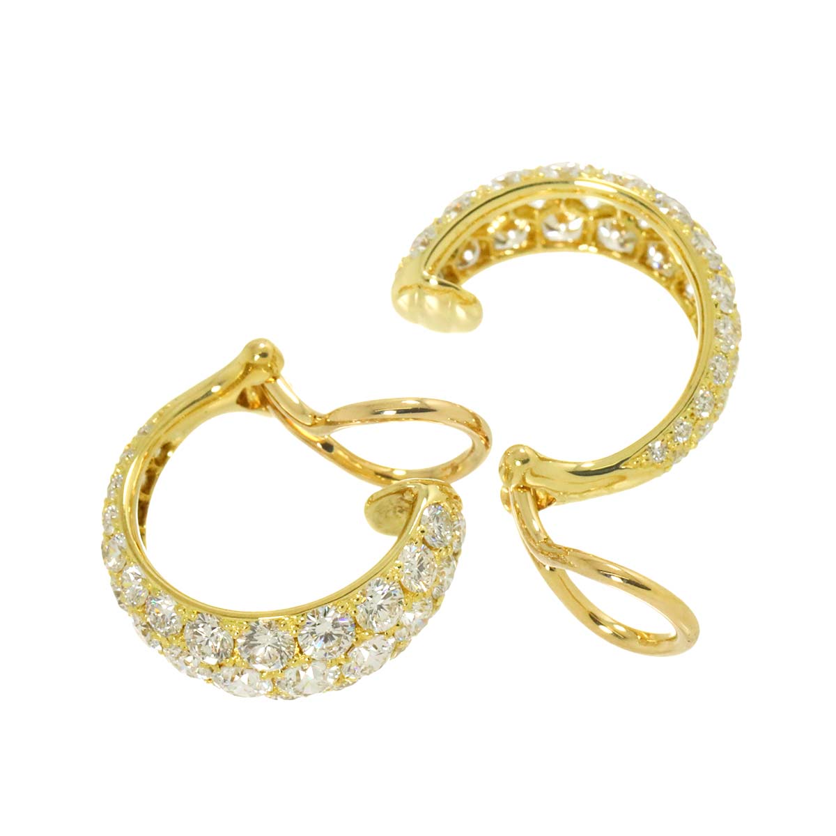 Diamond 1.310ct/1.291ct Earrings 18K Yellow Gold 750
