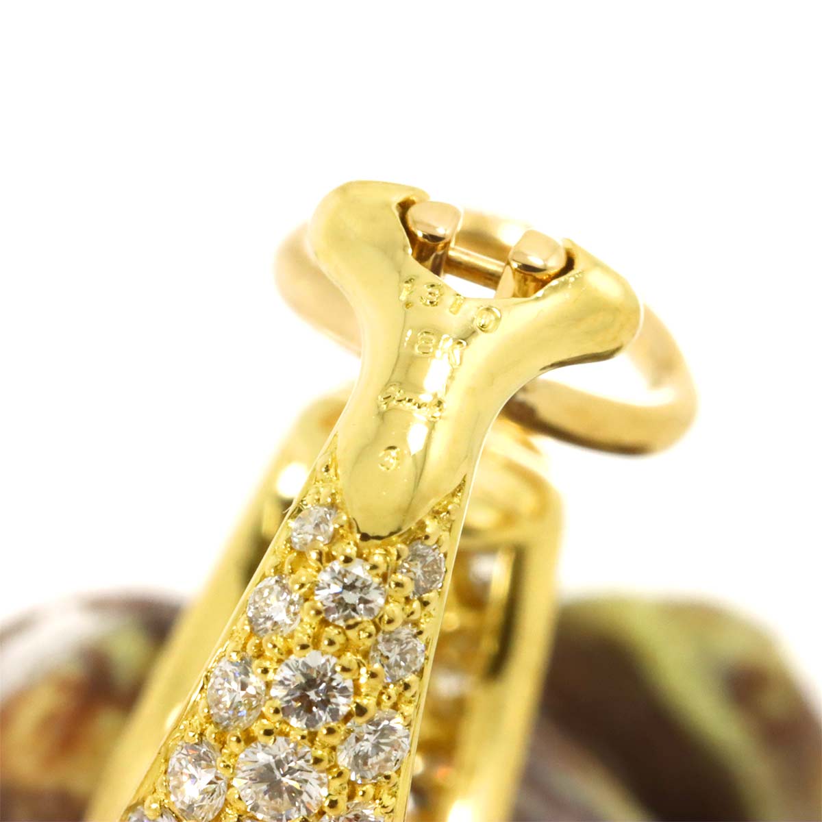 Diamond 1.310ct/1.291ct Earrings 18K Yellow Gold 750