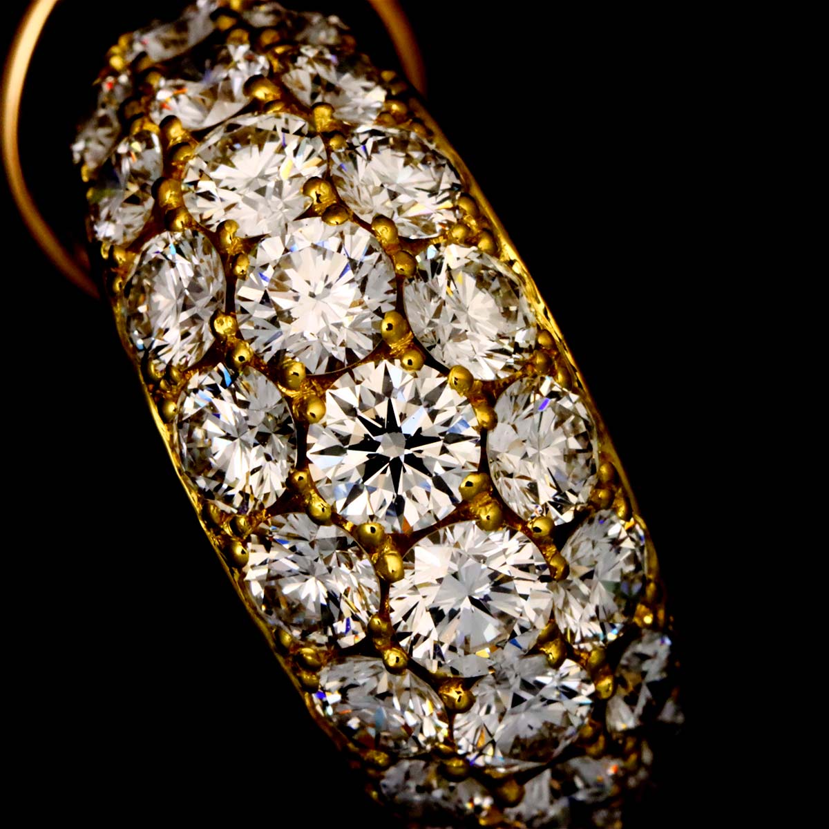 Diamond 1.310ct/1.291ct Earrings 18K Yellow Gold 750