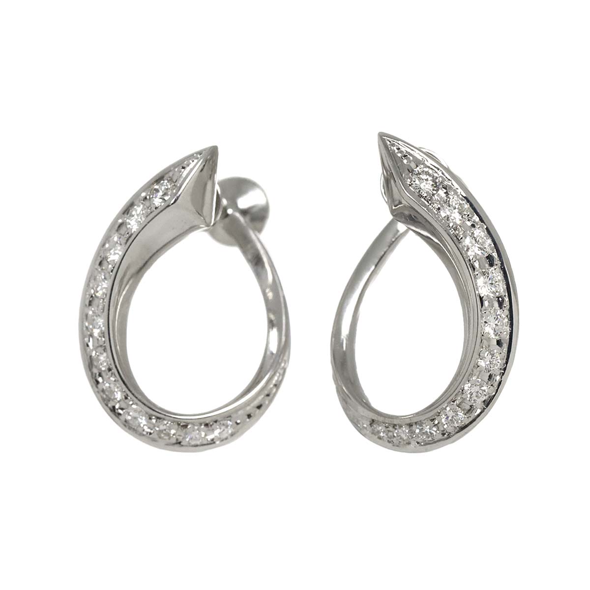 Diamond 0.25ct/0.25ct Earrings 18K White Gold 750