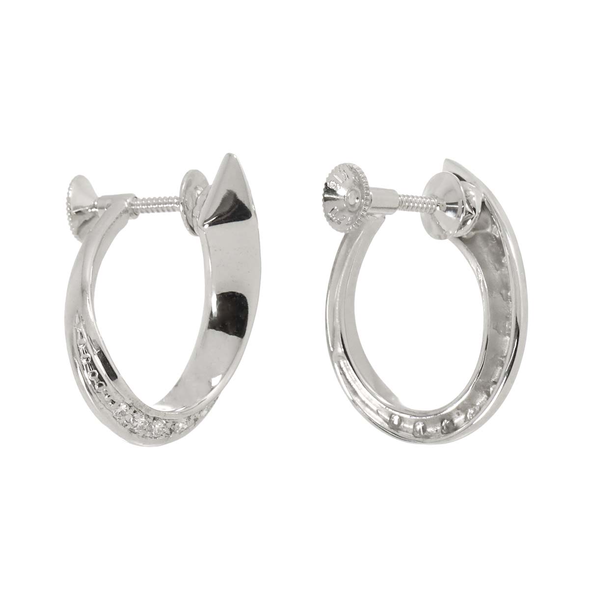 Diamond 0.25ct/0.25ct Earrings 18K White Gold 750