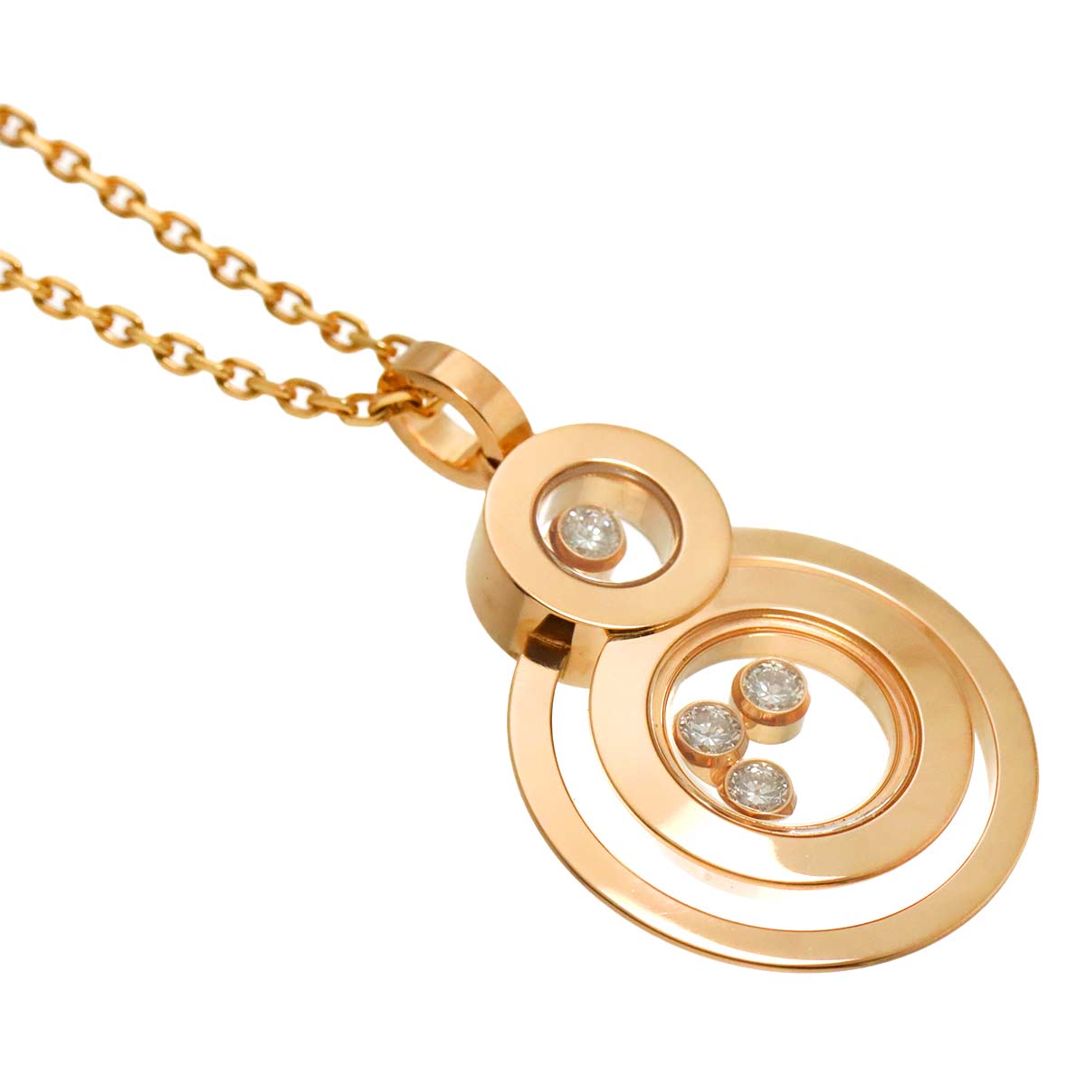 Happy Diamond Bubble Necklace 18K PG 750