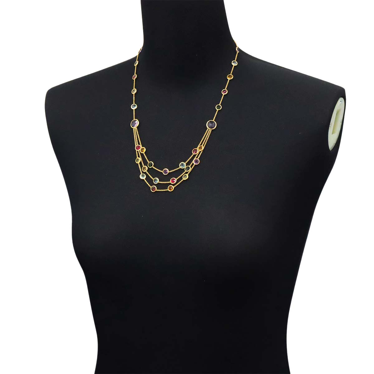Multi Stone Necklace 18K Yellow Gold 750