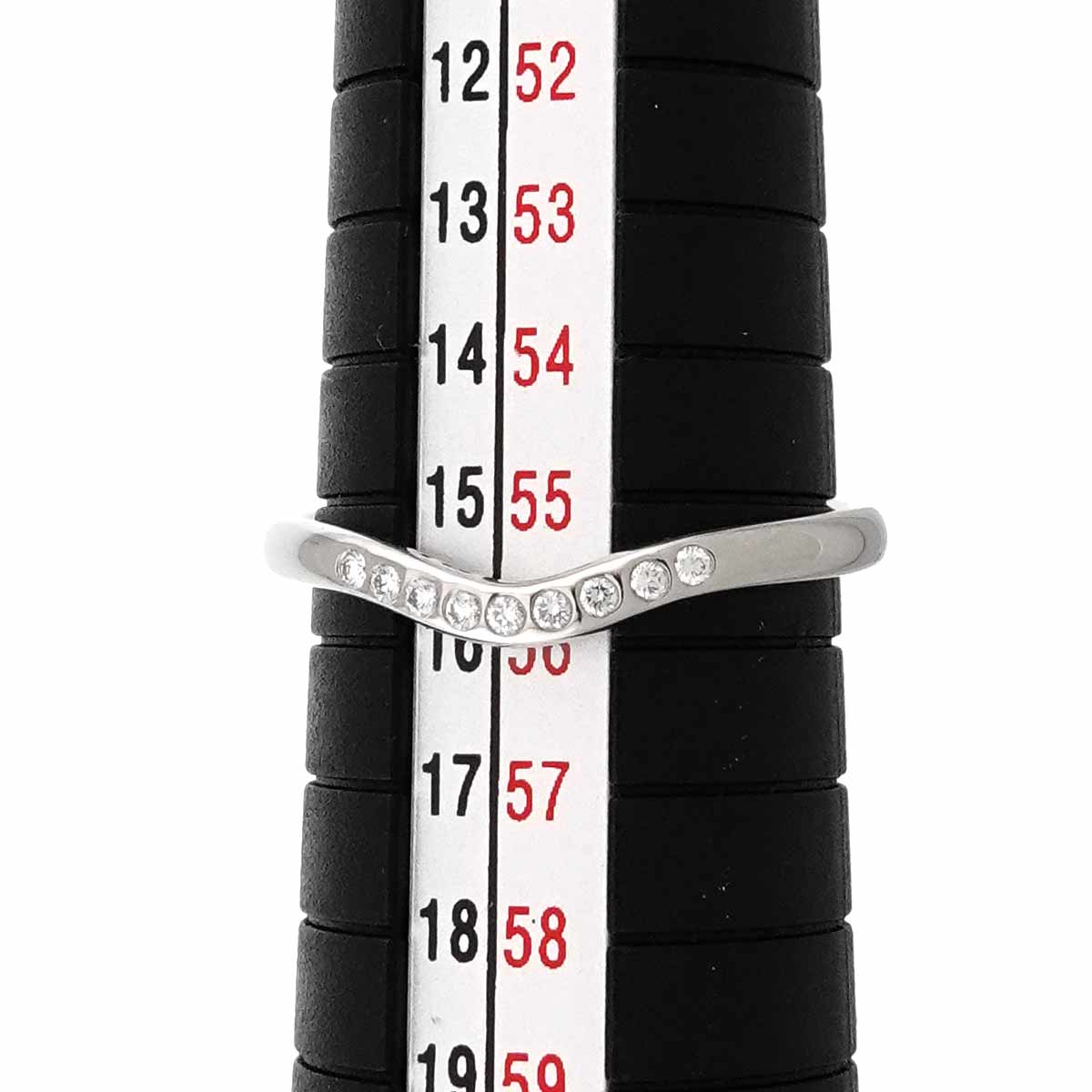 Curved Band Diamond Ring Platinum size7.25(US)