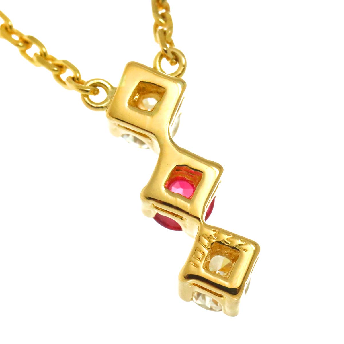 Ruby Diamond Necklace 18K YG 750