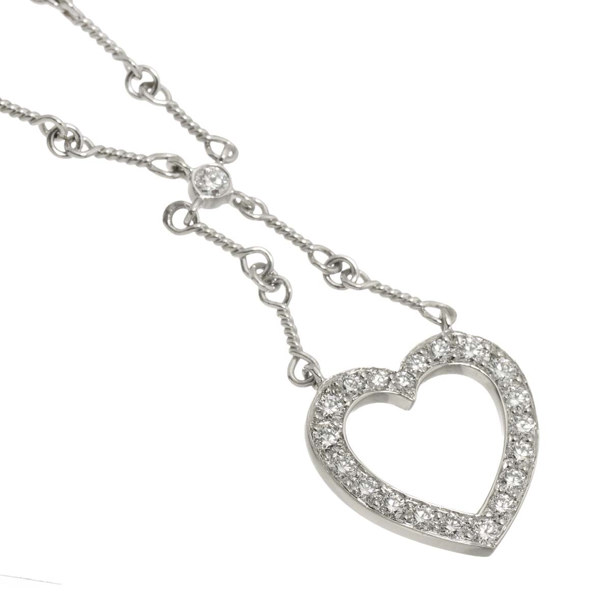 Sentimental Heart Diamond Necklace Platinum