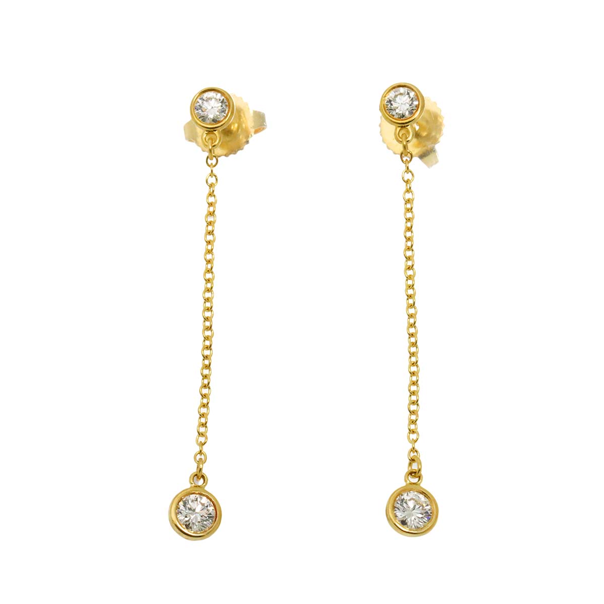 By The Yard Diamond Earrings Pierced 18K Yellow Gold 750