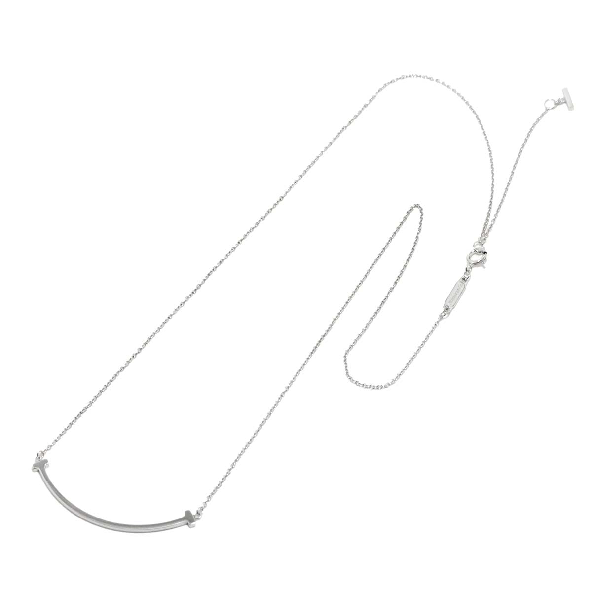 T Smile Necklace SM 18K White Gold 750