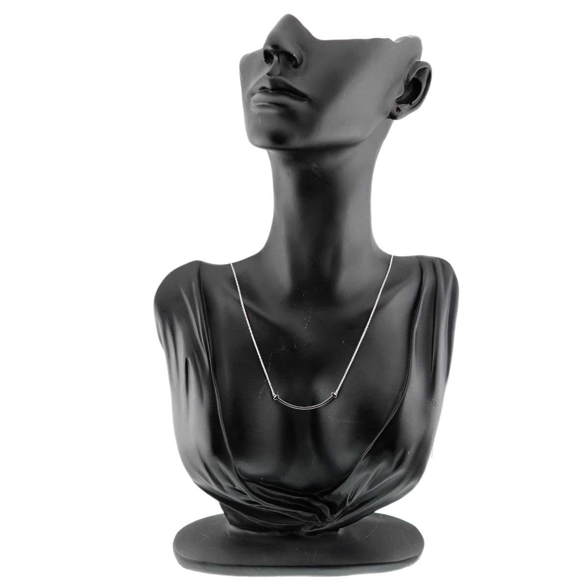 T Smile Necklace SM 18K White Gold 750