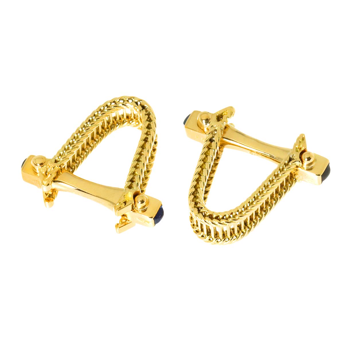 Sapphire Cuff links 18K Yellow Gold 750