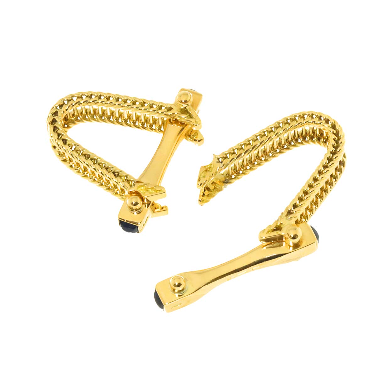 Sapphire Cuff links 18K Yellow Gold 750