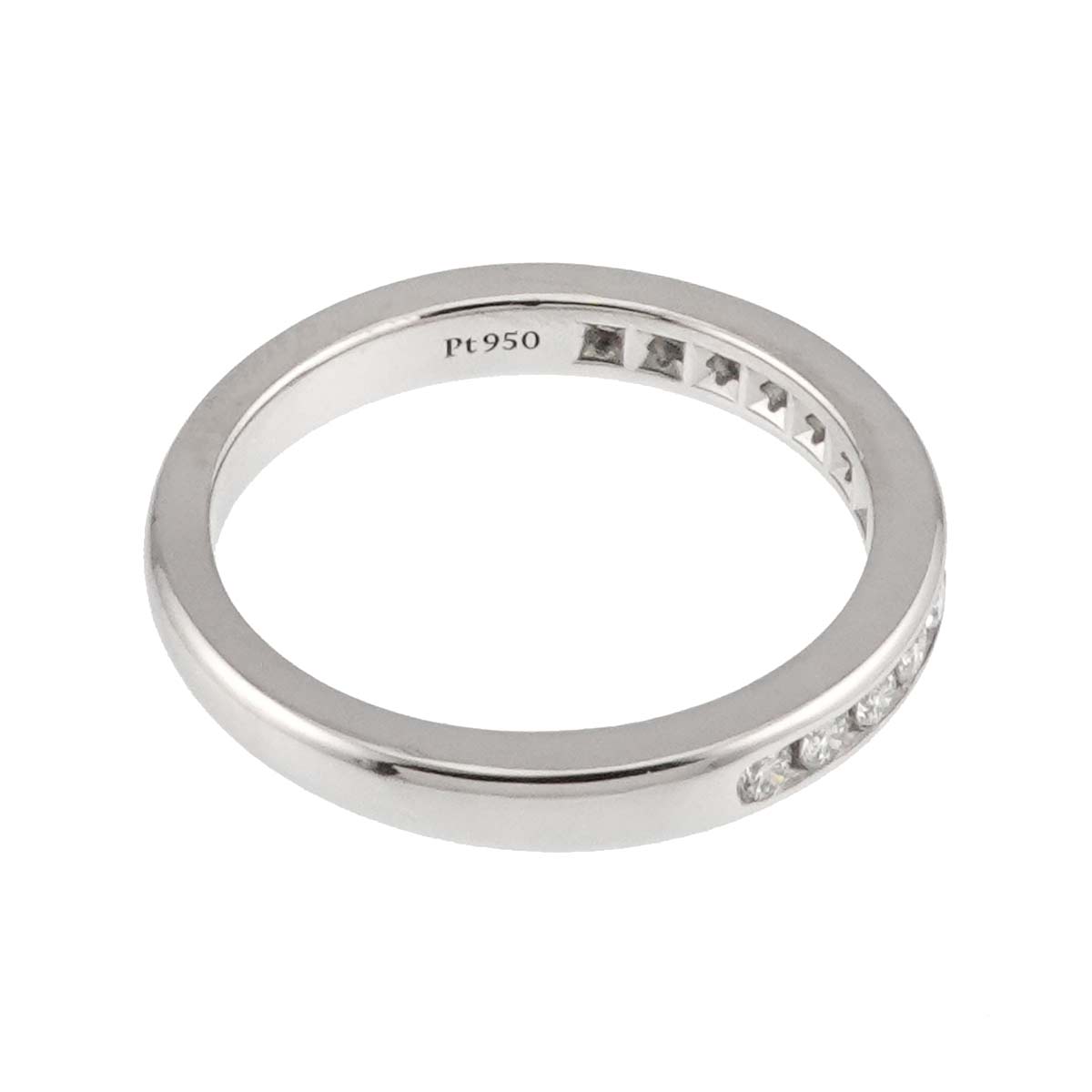 Half Diamond Ring Diamond Platinum Size4.5(US)