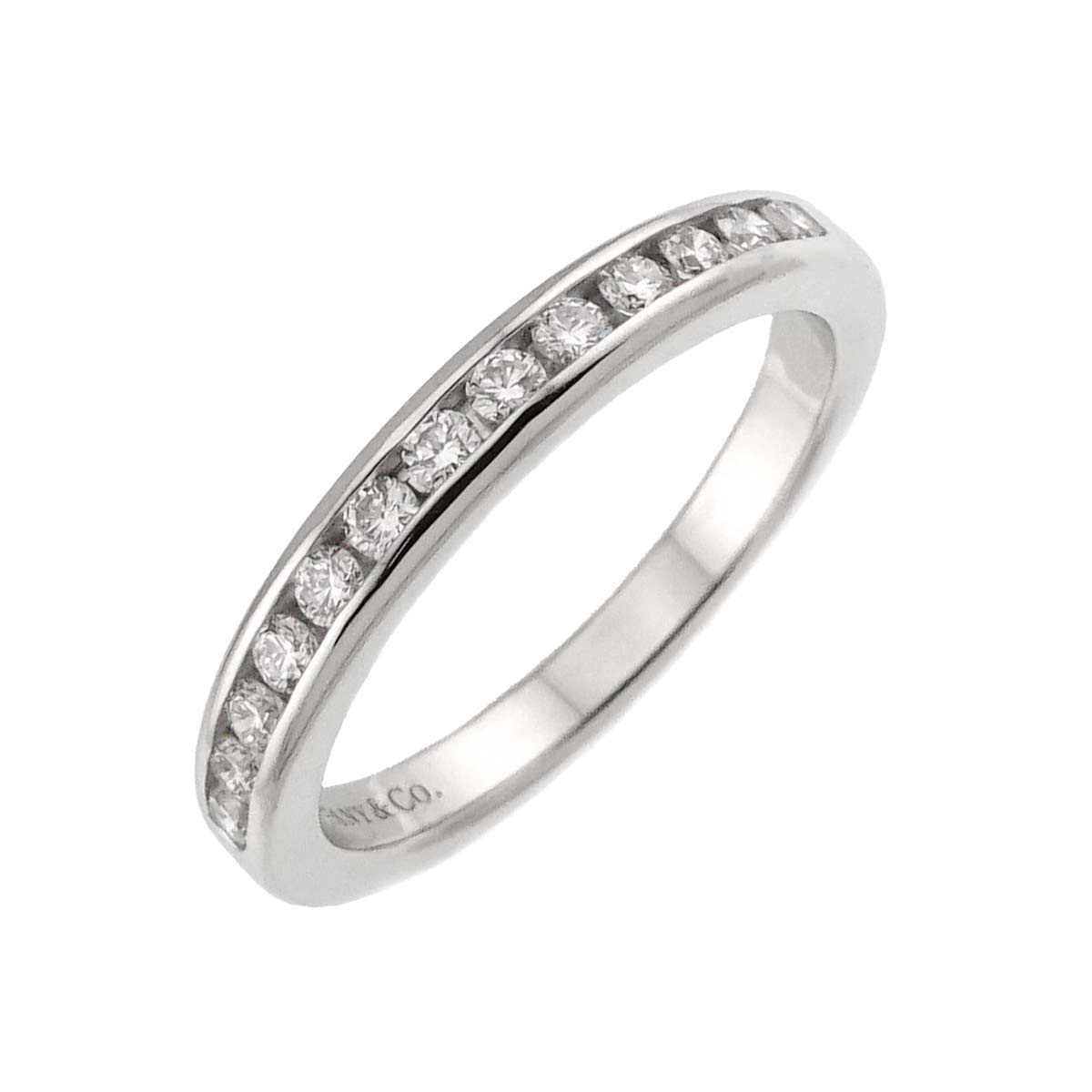 Half Diamond Ring Diamond Platinum Size4.5(US)