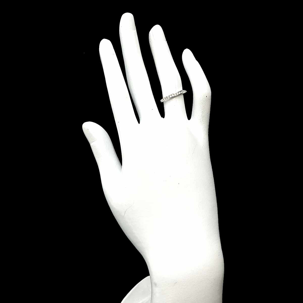 Half Diamond band Ring Platinum Size5.25-5.5(US)