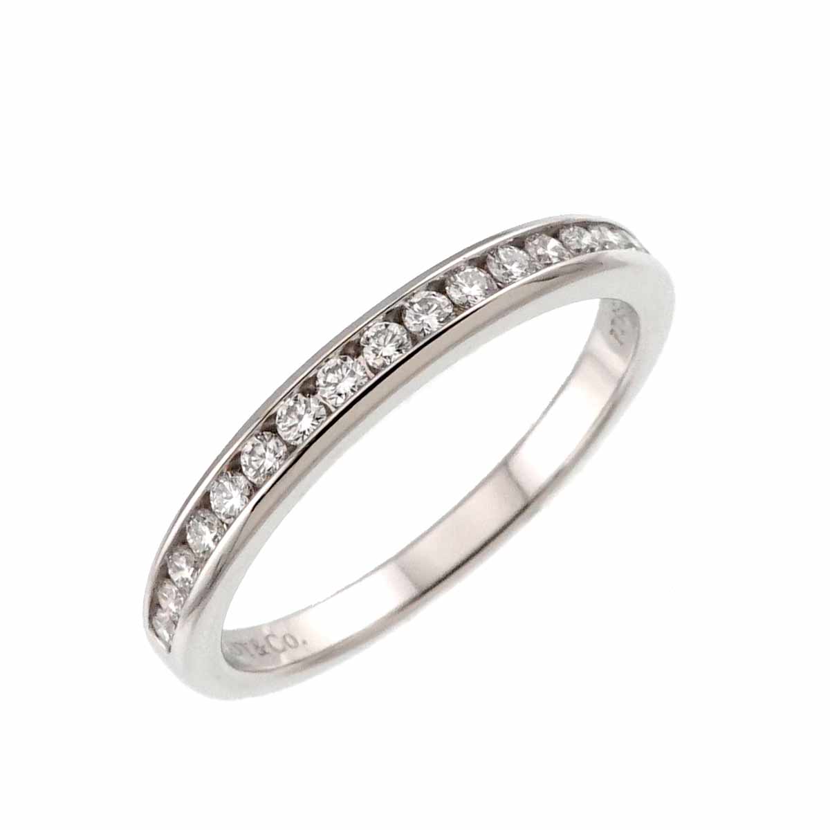 Half Diamond band Ring Platinum Size5.25-5.5(US)