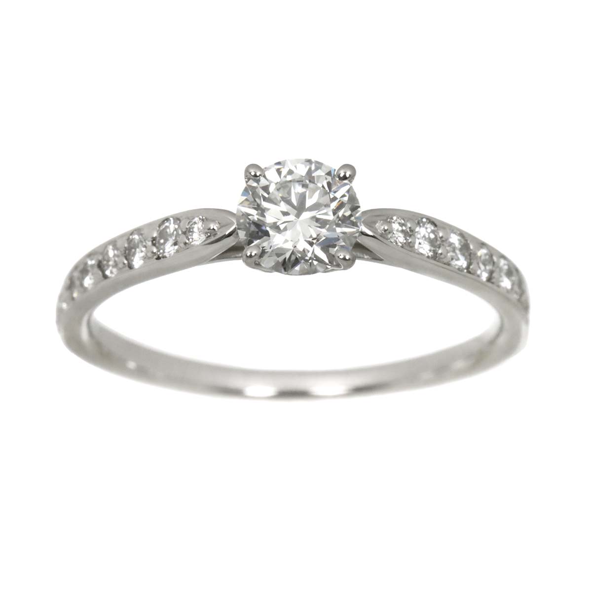 Diamond 0.43ct F/VVS1/3EX Ring Pt Platinum Size5.25(US)