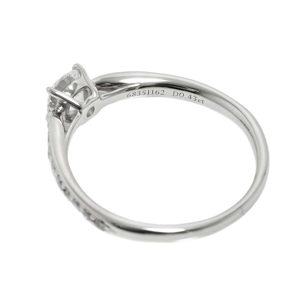 Diamond 0.43ct F/VVS1/3EX Ring Pt Platinum Size5.25(US)