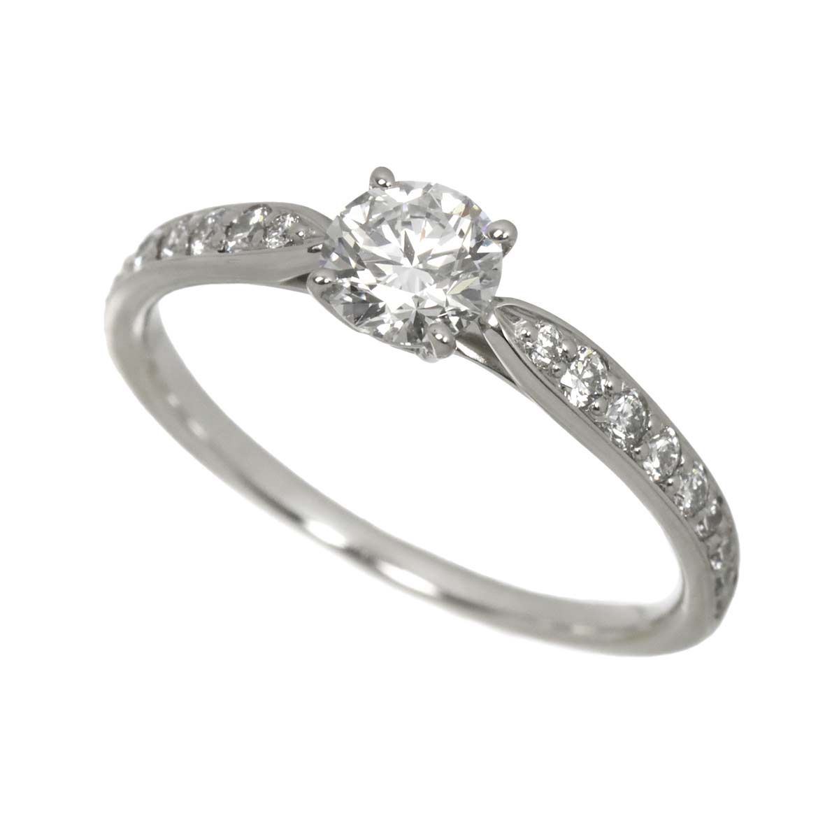 Diamond 0.43ct F/VVS1/3EX Ring Pt Platinum Size5.25(US)