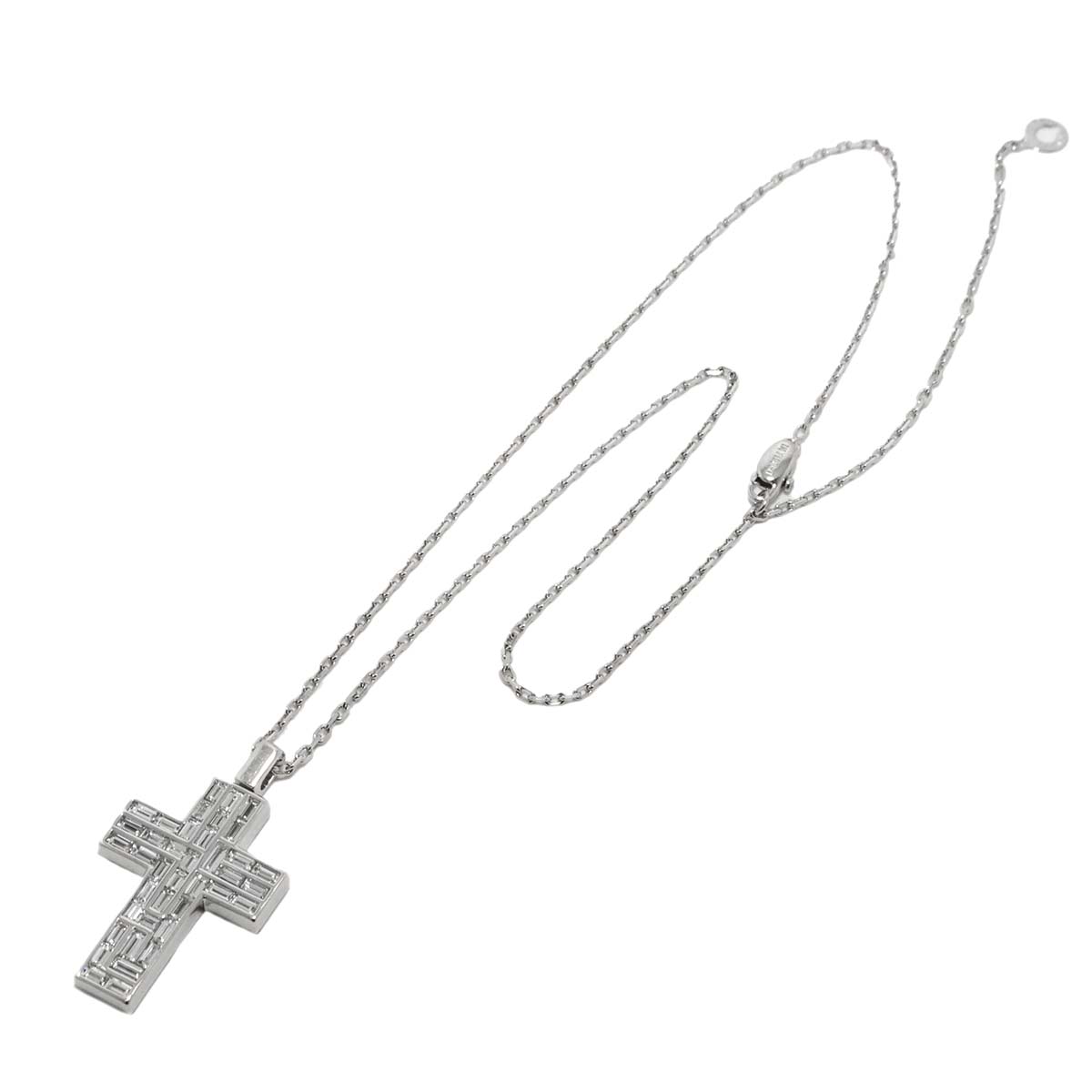 Cross Diamond Necklace 18K WG 750