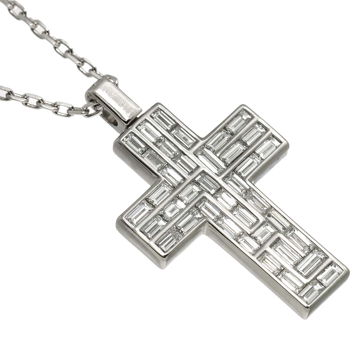 Cross Diamond Necklace 18K WG 750