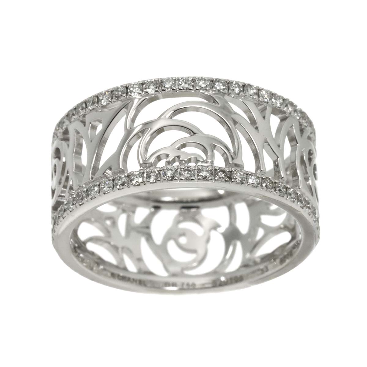 Camellia Diamond MM Ring 18K White Gold 750 size53 6.25-6.5(US)