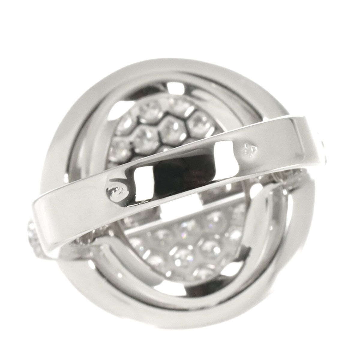 Diamond Ring 18K WG 750 size49 4.75-5(US)