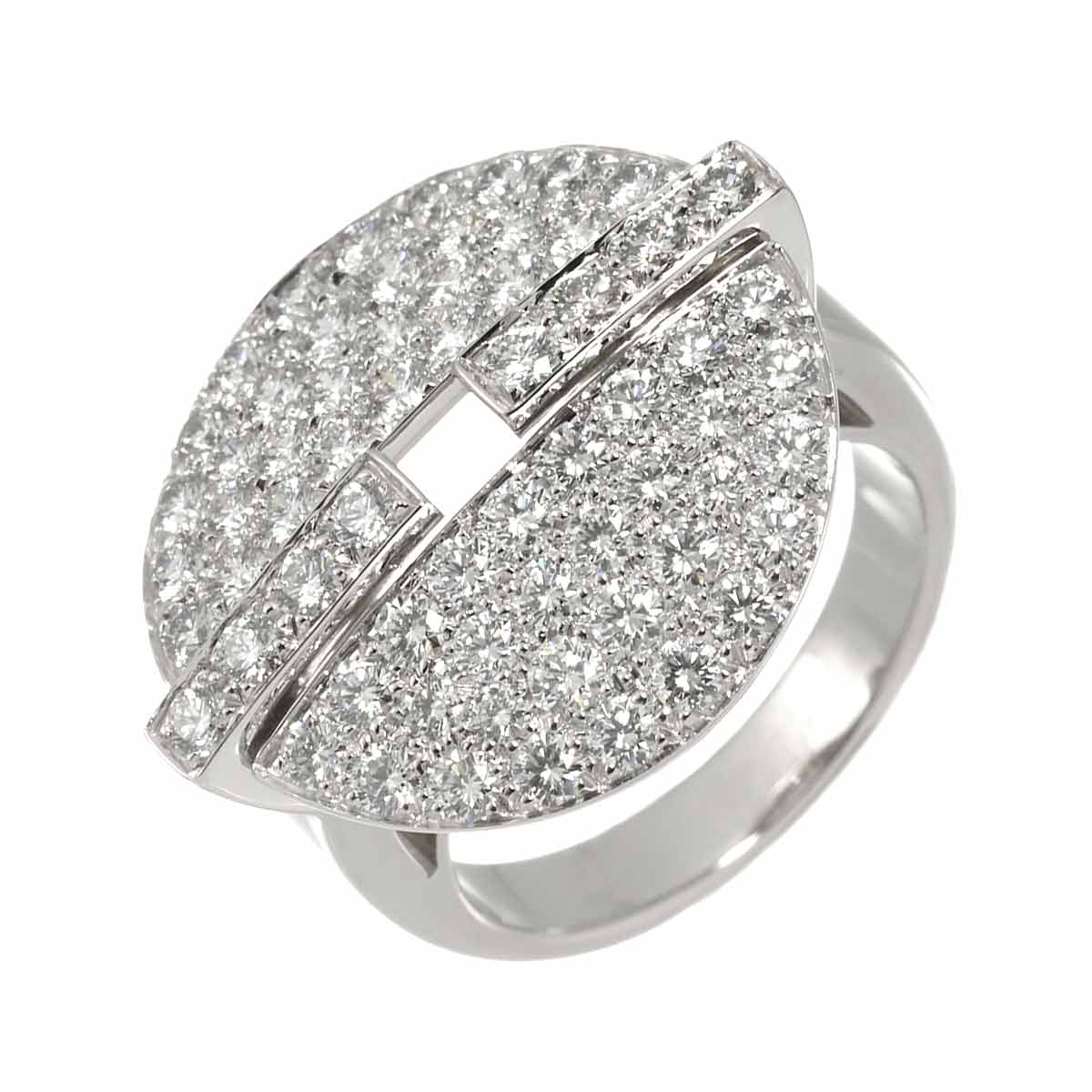 Diamond Ring 18K WG 750 size49 4.75-5(US)