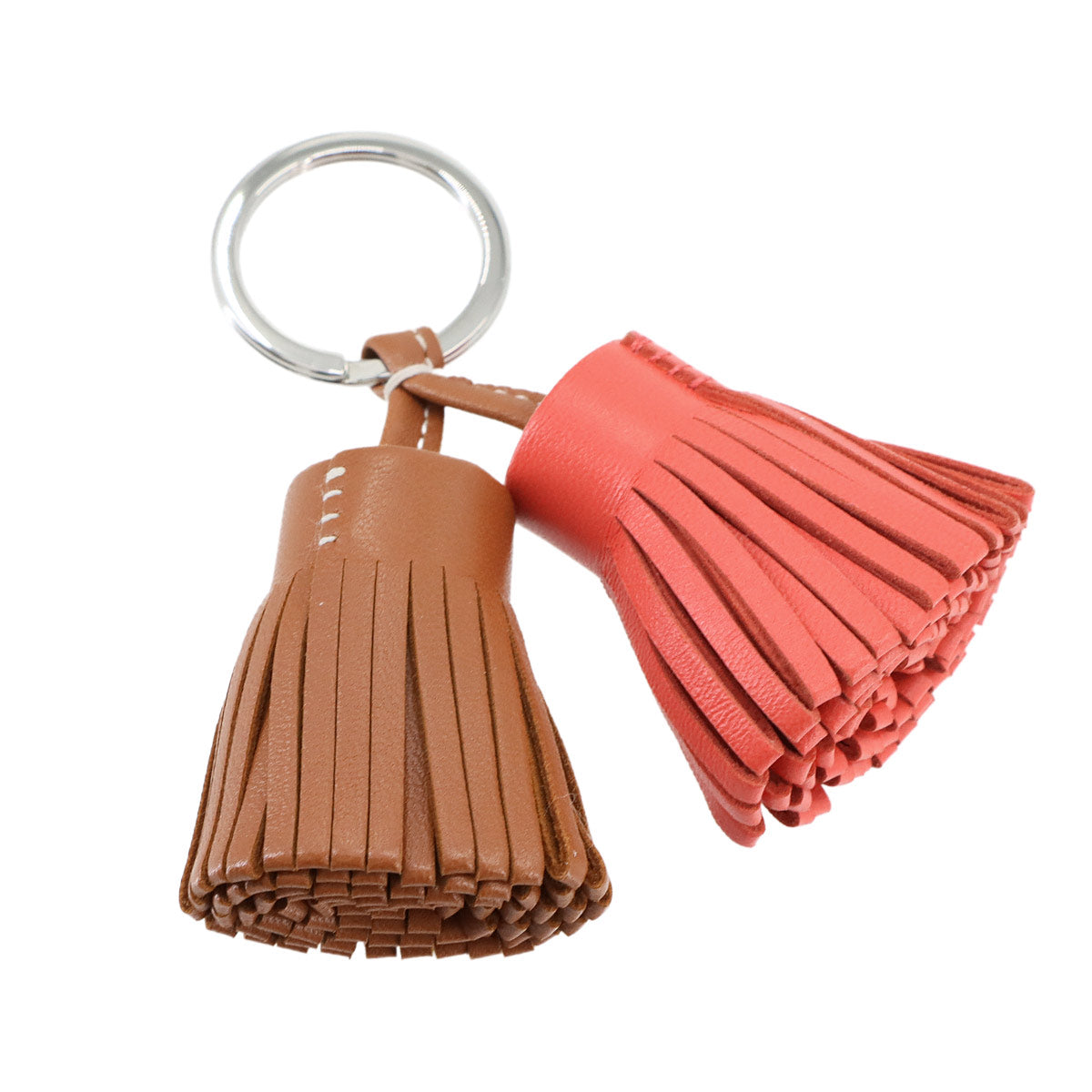 Carmen Unodos Bag Charm Key Ring Agneau Milo Gold Rose Texese