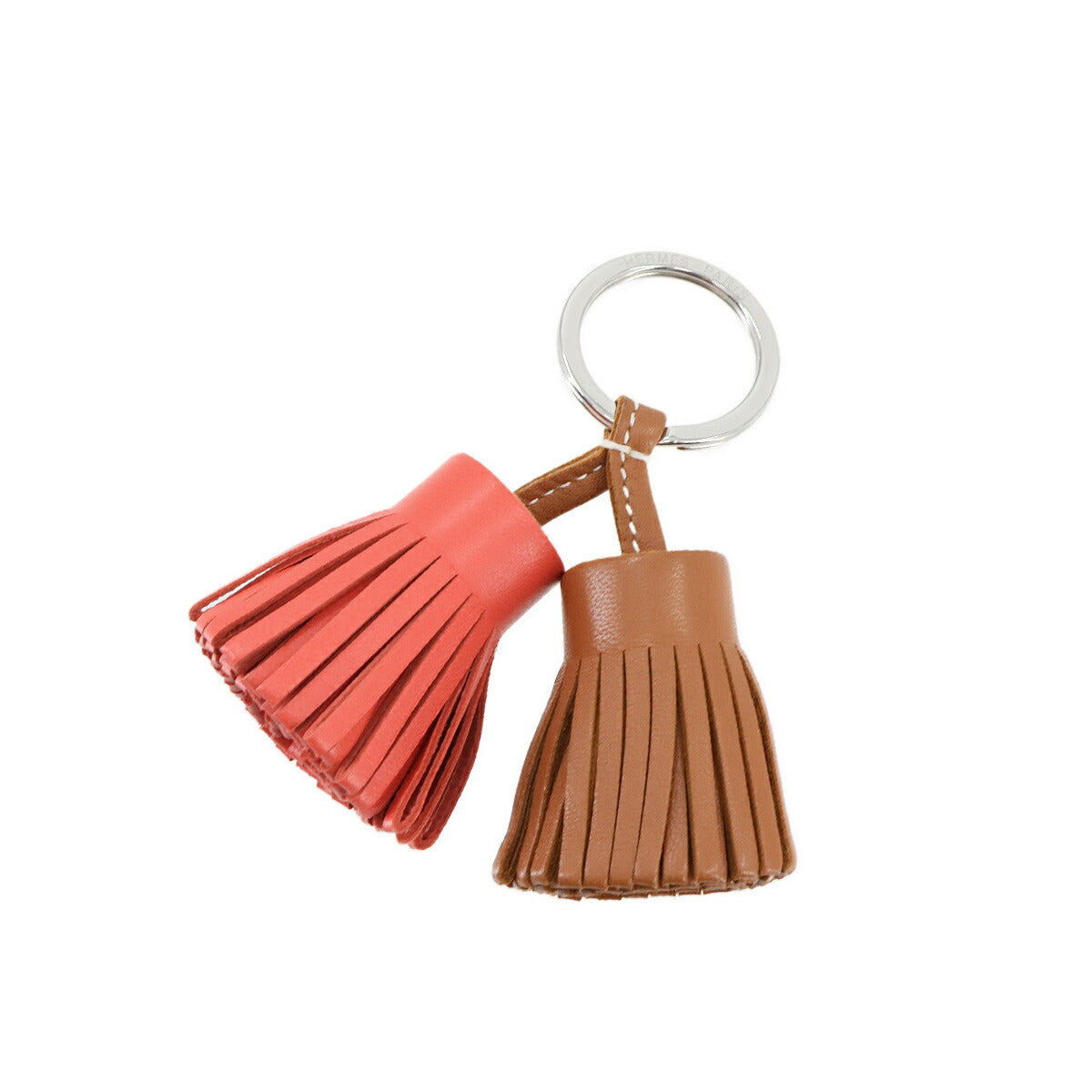 Carmen Unodos Bag Charm Key Ring Agneau Milo Gold Rose Texese