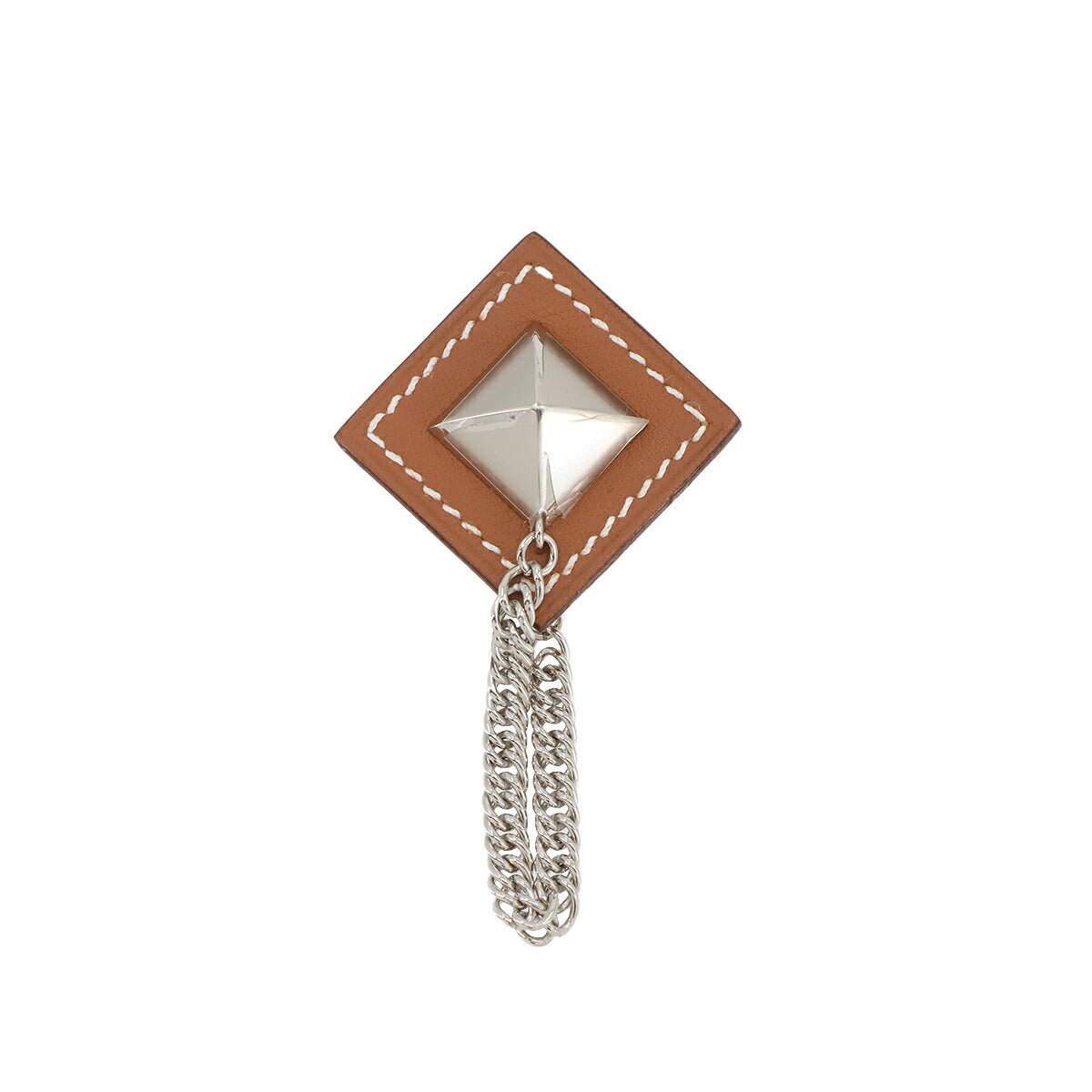 Gourmette Equestre Brooch Veau Swift Gold Silver Accessory