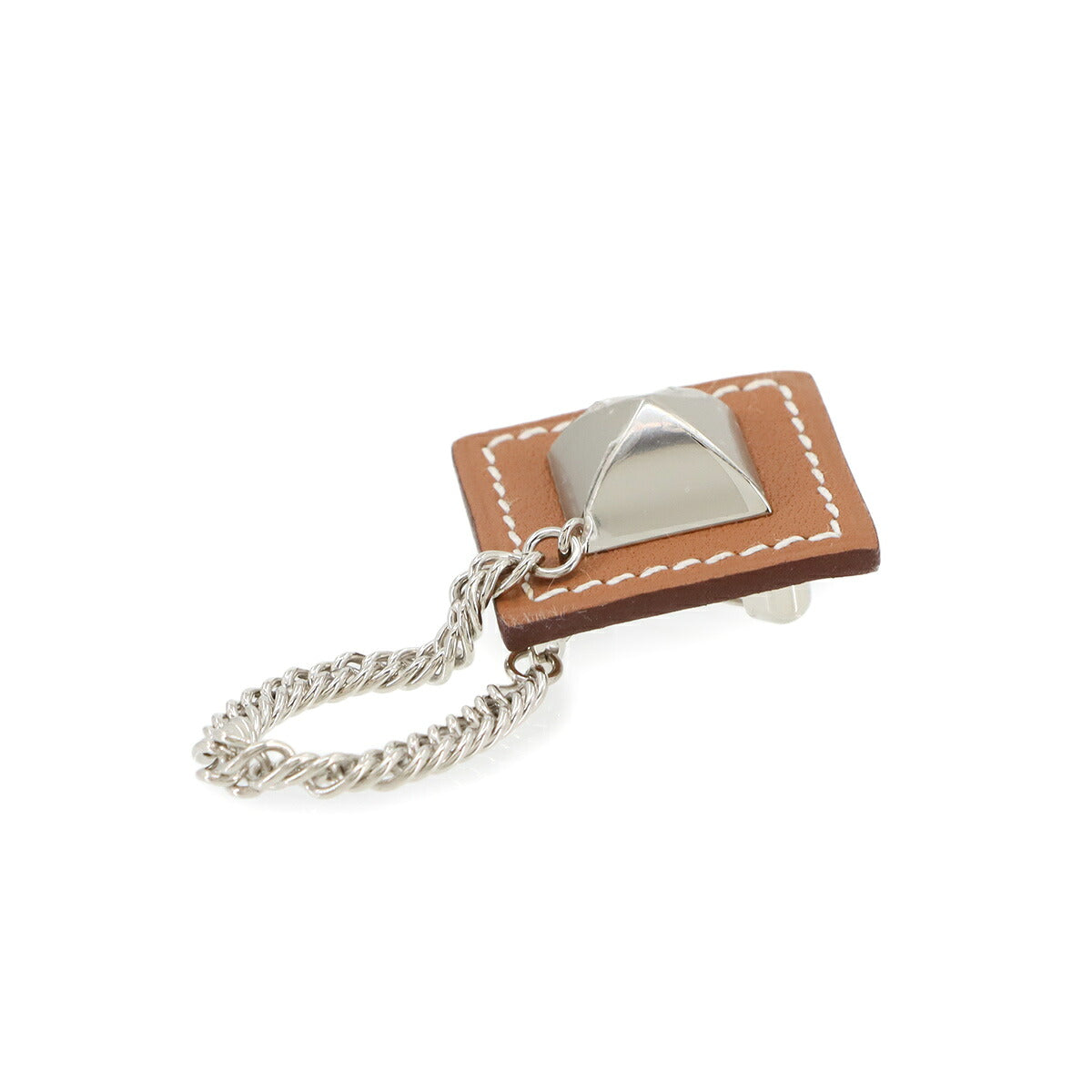 Gourmette Equestre Brooch Veau Swift Gold Silver Accessory