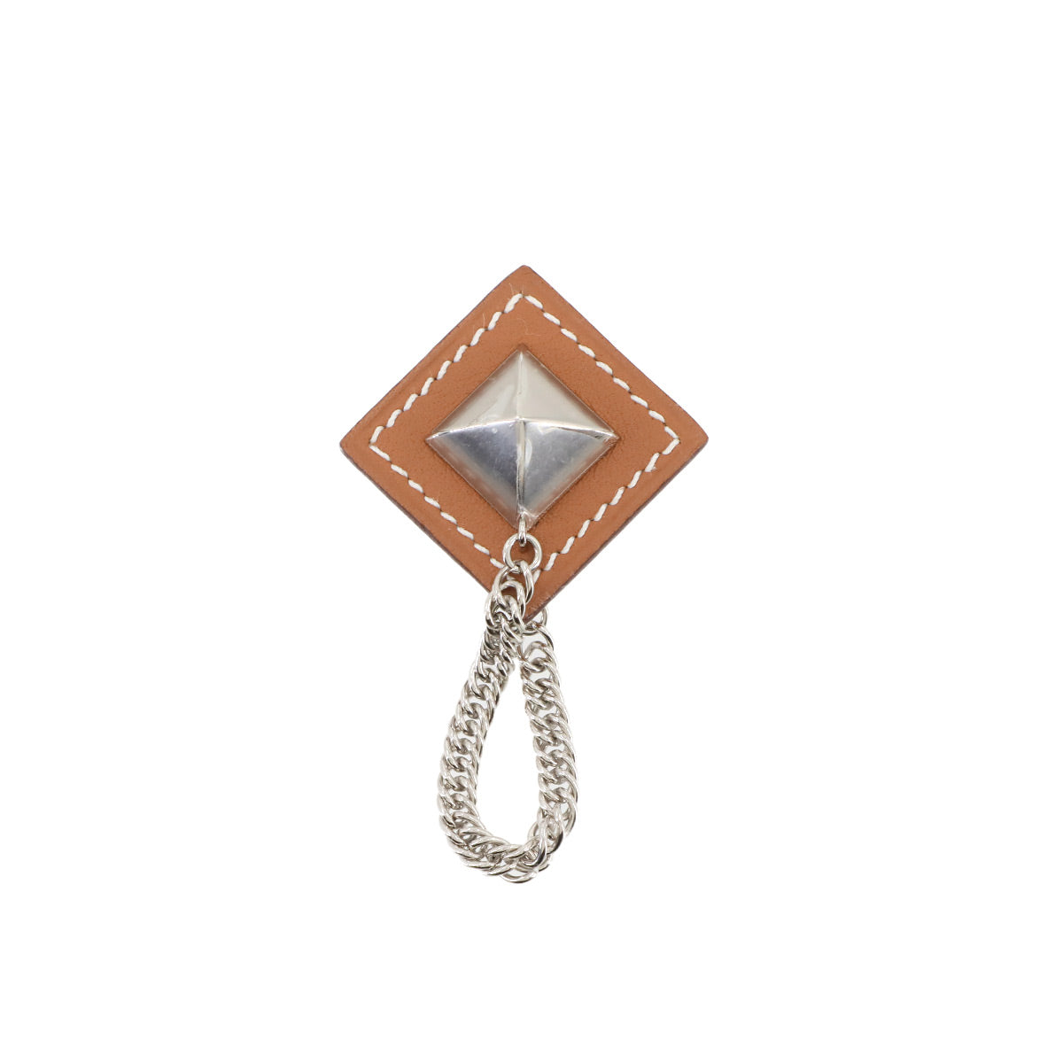 Gourmette Equestre Brooch Veau Swift Gold Silver Accessory