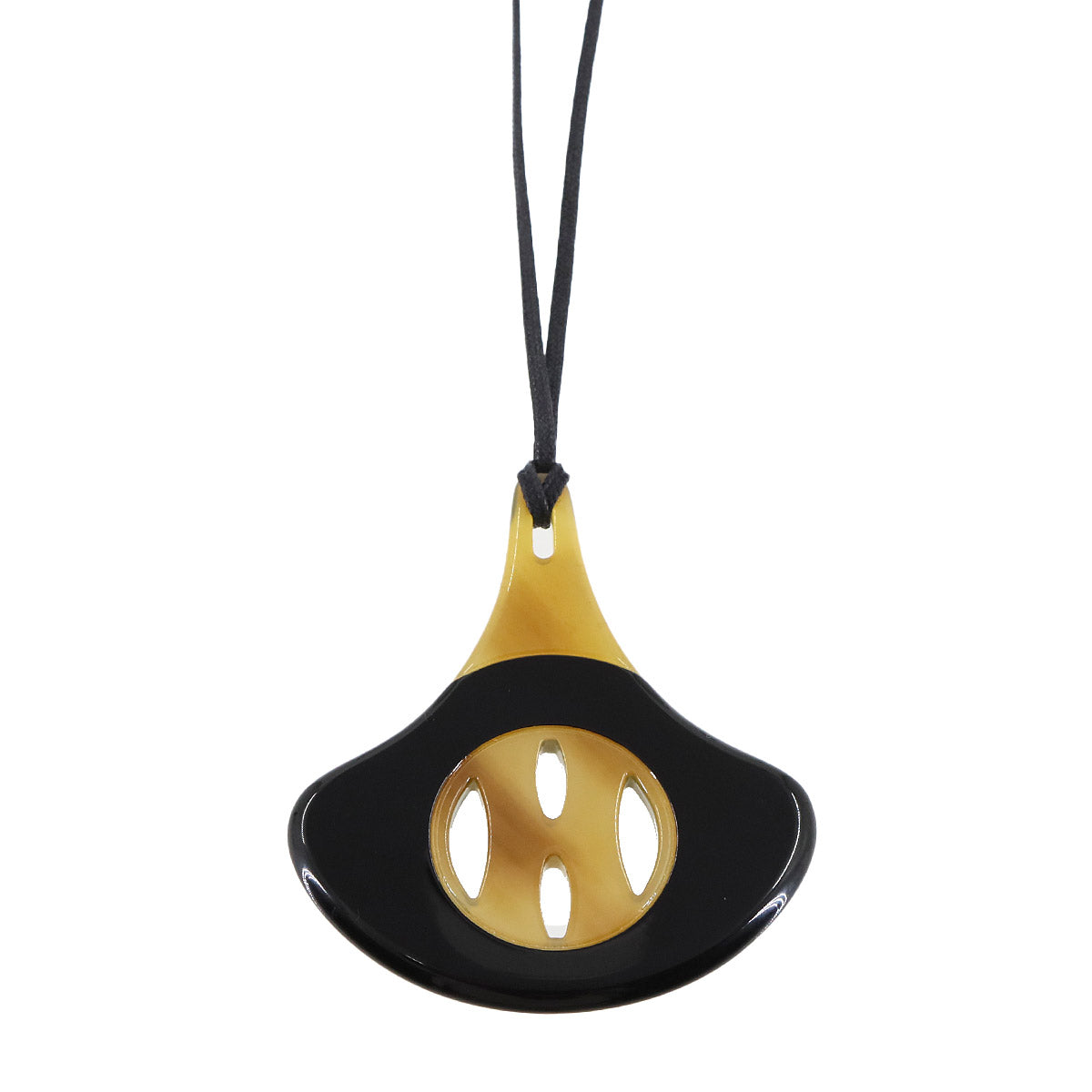 Buffalo Horn Necklace Lacquer Black Brown Accessory