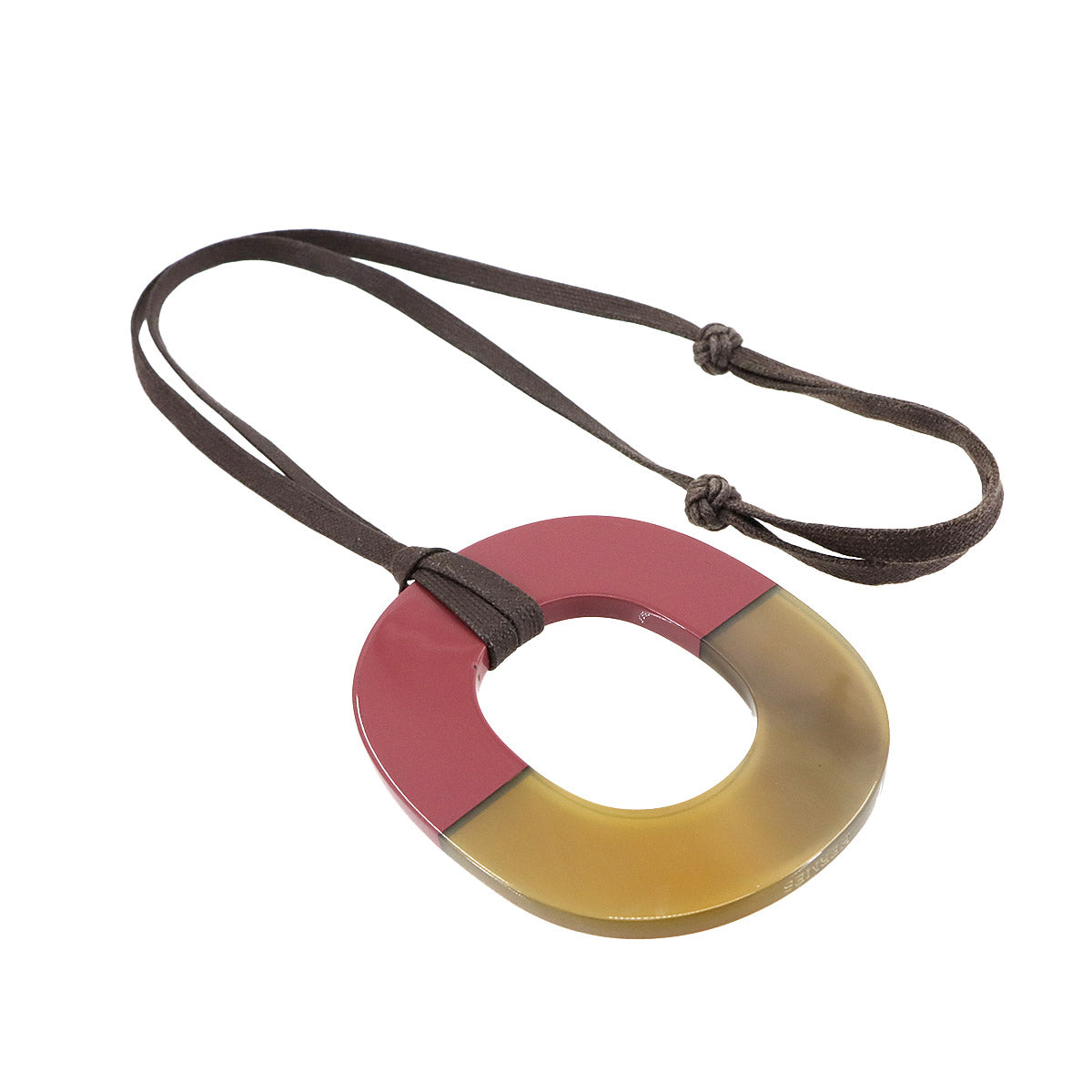 Isum GM Necklace Buffalo Horn Brwon Pink Accessory
